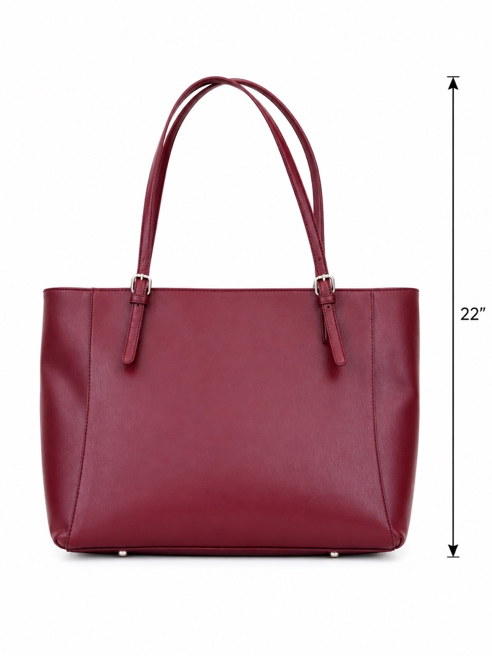 Badgley Mischka Tote Vinipiel Burgundy Logo MB Dorado - Bolsa de Trabajo - Picture 7 of 11